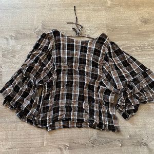 Plaid Flowy Blouse